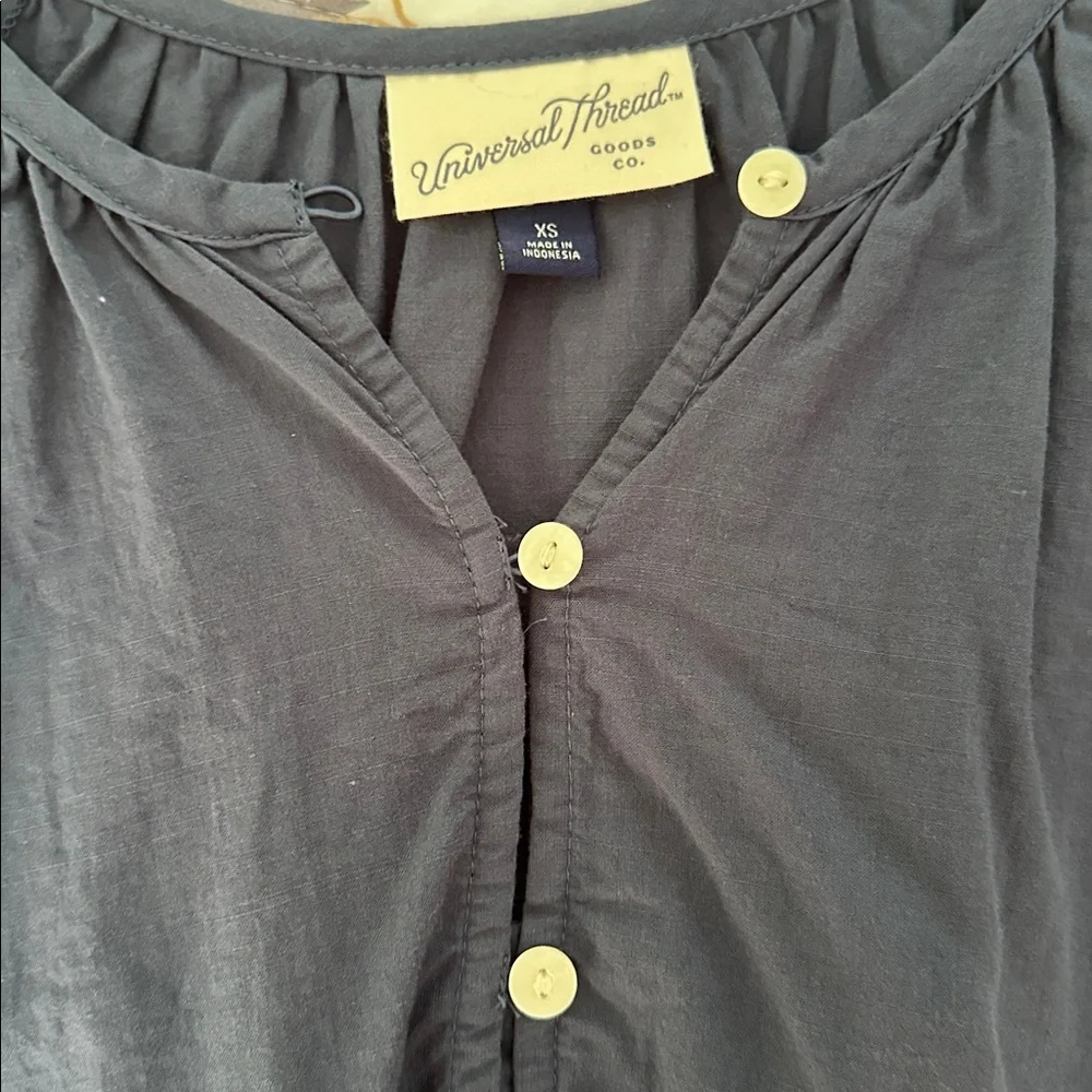 Universal Thread Dark Blue Button-Up Top - Picture 3 of 3
